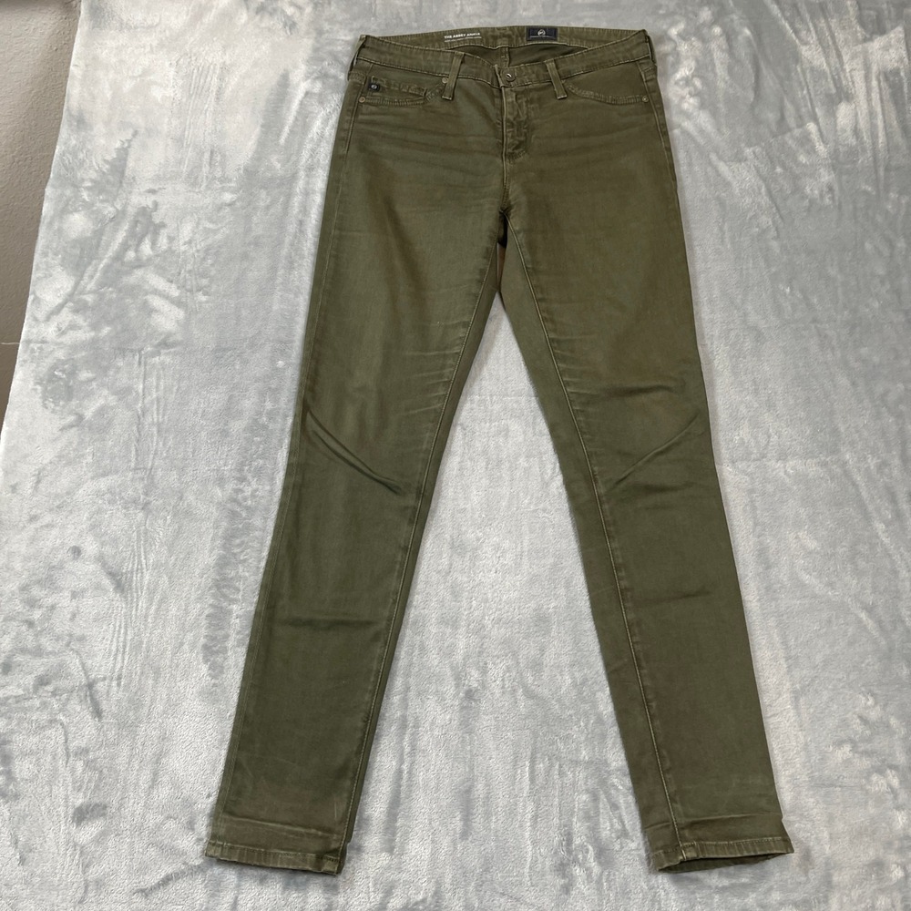 AG Adriano Goldschmied The Abbey Ankle Mid Rise Super Skinny Olive Pants 25R